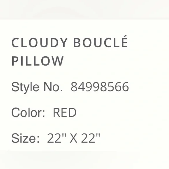 Anthropology Cloudy Bouclé Pillow. Large 22”X22”